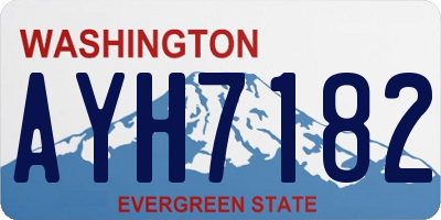 WA license plate AYH7182