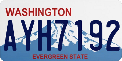 WA license plate AYH7192
