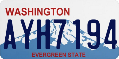 WA license plate AYH7194