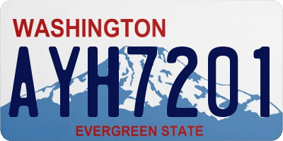 WA license plate AYH7201