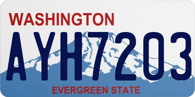 WA license plate AYH7203