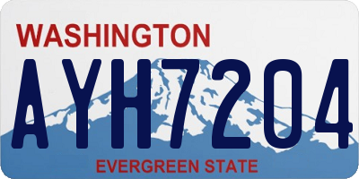WA license plate AYH7204