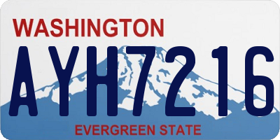 WA license plate AYH7216