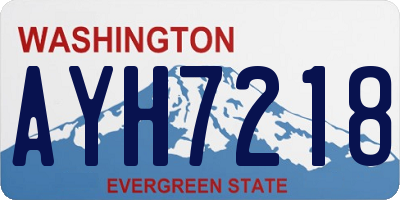 WA license plate AYH7218