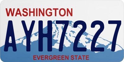WA license plate AYH7227