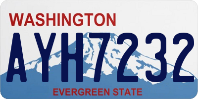 WA license plate AYH7232