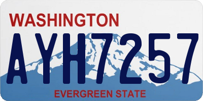 WA license plate AYH7257