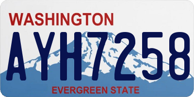 WA license plate AYH7258