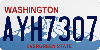 WA license plate AYH7307
