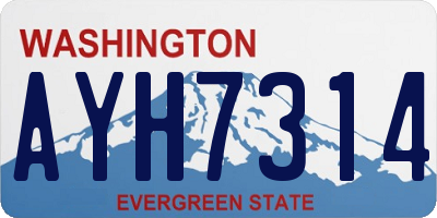 WA license plate AYH7314