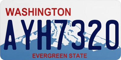 WA license plate AYH7320