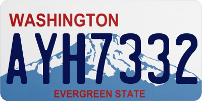 WA license plate AYH7332