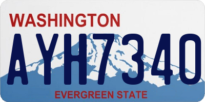 WA license plate AYH7340