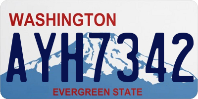 WA license plate AYH7342