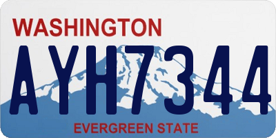 WA license plate AYH7344