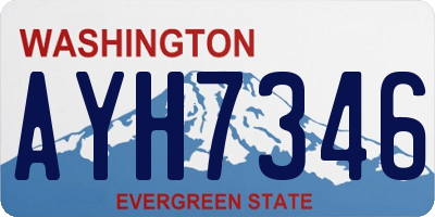 WA license plate AYH7346