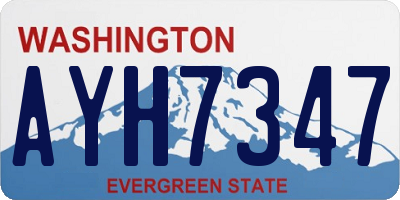 WA license plate AYH7347