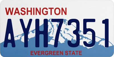 WA license plate AYH7351