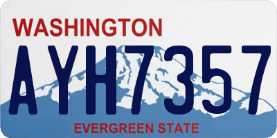 WA license plate AYH7357