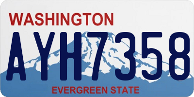 WA license plate AYH7358