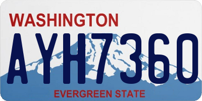 WA license plate AYH7360