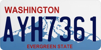 WA license plate AYH7361