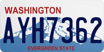 WA license plate AYH7362