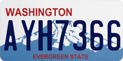 WA license plate AYH7366