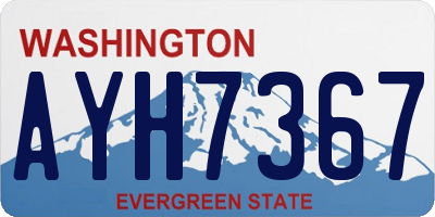 WA license plate AYH7367