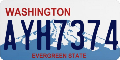 WA license plate AYH7374