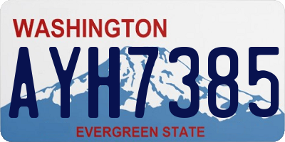 WA license plate AYH7385