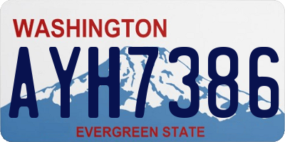 WA license plate AYH7386