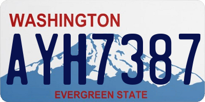 WA license plate AYH7387