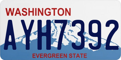 WA license plate AYH7392