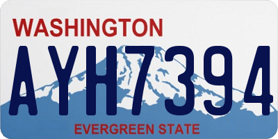 WA license plate AYH7394
