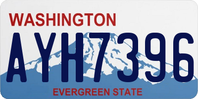 WA license plate AYH7396