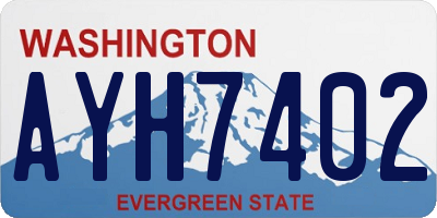 WA license plate AYH7402