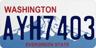 WA license plate AYH7403