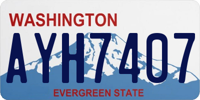 WA license plate AYH7407