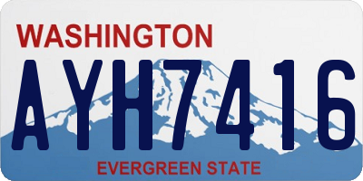 WA license plate AYH7416
