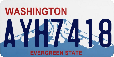 WA license plate AYH7418