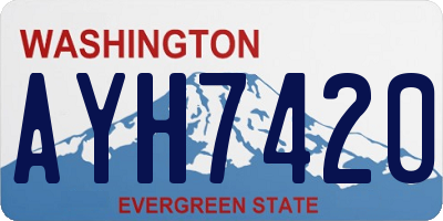 WA license plate AYH7420