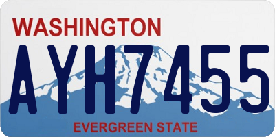 WA license plate AYH7455