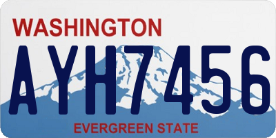 WA license plate AYH7456