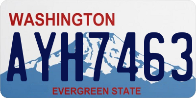 WA license plate AYH7463