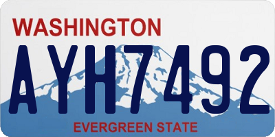 WA license plate AYH7492