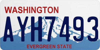 WA license plate AYH7493