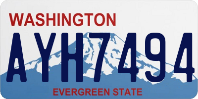 WA license plate AYH7494