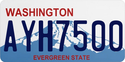 WA license plate AYH7500