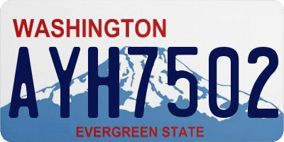 WA license plate AYH7502